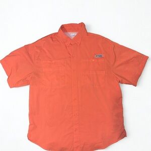 Men's Columbia Large Vibrant Orange Casual Shirt